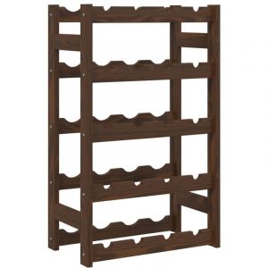 D&eacute;coshop26 Casier range bouteilles &eacute;tag&egrave;re de rangement vin 5 niveaux pour 20 bouteilles en bois pin brun DEC024304