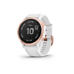 Garmin FENIX 6S PRO, Rose Gold Blanche avec Bracelet Blanc Montre GPS pour Femmes, Rosegold, small