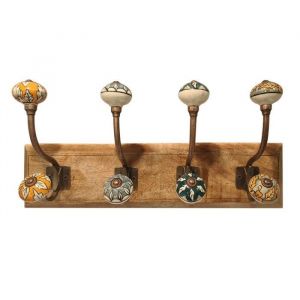 Image de Signes Grimalt Hanger 4 Boutons Porte-Manteaux Marron 20x45x12cm