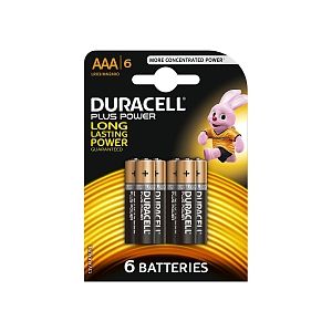 Image de Duracell Pack 6 piles Alacaline Plus Power AAA (LR03)