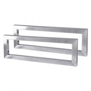 BC-Elec CMD055 2 équerres de fixation en inox brossé pour plan de vasque, Equerres pour lavabo 55*15*3cm, Equerres pour meubles étagères - Gris