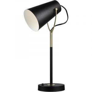 Lampe &agrave; poser industrielle en m&eacute;tal noir 55,5 cm