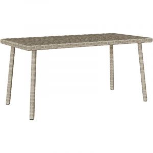 VidaXL Table basse de jardin rectangulaire gris clair résine tressée