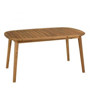 Macabane Table de jardin extensible en acacia huilé 150/200x100cm