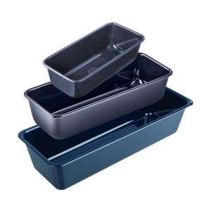 Dr. Oetker Dr 9924550 Lot De 3 Moules À Cakes, 3 Moules À Gâteaux, Moule À Cake, Moule Rectangulaire, Moule À Pâtisserie, Moule À Gâteaux, Acier, Emaille, 30 Cm - 35 Cm - 25 Cm