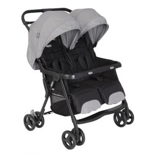 Graco DuoRider Poussette double légère, convient de la naissance à environ 3 ans, Steeple Grey Fashion