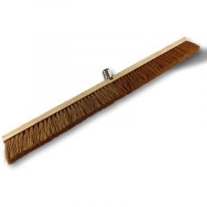 Kibros Balai d'atelier Type cantonnier | Lot de 10 | Piste Extérieur | Longueur 100 cm | Garnissage Brosse Fibre Coco Naturel | Semelle Bois | Douille métal boulonnée Ø 28 mm | sans Manche | 2090x10