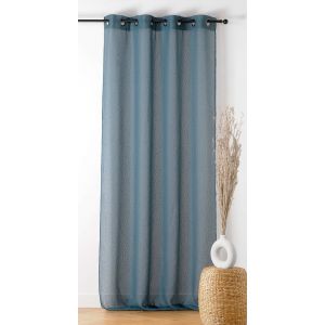 LINDER VOILAGE BOUCLINE BLEU PETROLE 140x240cm