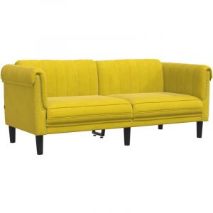 VidaXL Canapé à 2 places jaune velours