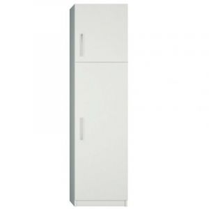 Image de Inside75 Colonne de rangement 2 portes coloris blanc mat largeur 50 cm, profondeur 42cm - blanc
