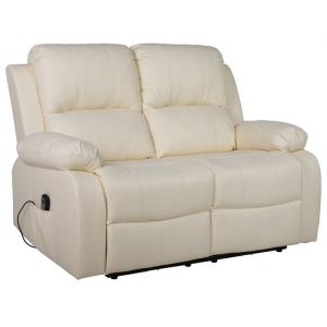 Armand - canapé 2 places relax électrique en simili - beige