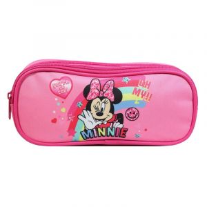 Bagtrotter trousse scolaire 2 compartiments disney minnie rose arc en ciel