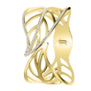 Bracelet feuille par So Charm ornée de cristaux Swarovski BS1635-DORE