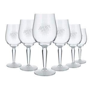 Lot De 6 Verres &Agrave; Vin/Verres &Agrave; Cocktail Aperol Spritz