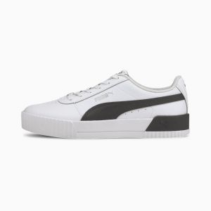 Puma Chaussure Basket Carina pour Femme, Blanc/Noir, Taille 39, Chaussures