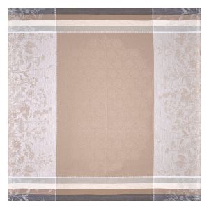 Le Jacquard Français Petit Carré Instant Bucolique 100% lin Beige - Couleur Beige - Taille 120 x 120 cm