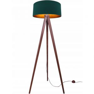 Lampadaire sur pied TRIPOD en bois dor&eacute;