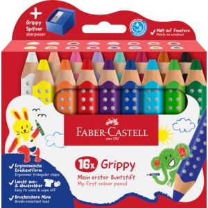 Faber-Castell Crayon de couleur Grippy &eacute;tui carton de 16