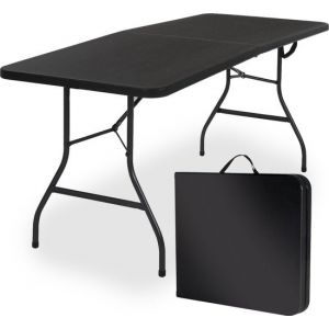 Table pliante - Goliving - Table de camping - Table d'extérieur / intérieur - Résiste aux intempéries - 180 x 70 x 74 cm - Noir