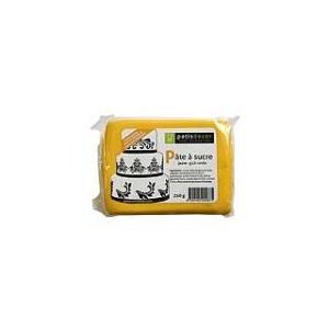 Image de Patisdécor Pâte à sucre jaune goût vanille (250g)