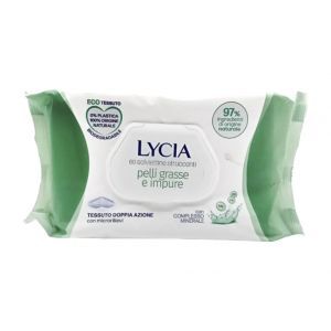 Lycia Lingettes démaquillantes peaux grasses et impures, 1 paquet refermable avec 60 lingettes