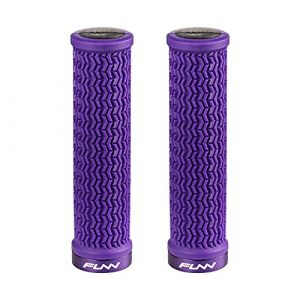 Funn Holeshot Poignées de Vélo de Montagne avec Serrage Unique, Diamètre Intérieur de 22 mm, Poignées de Guidon de Vélo Résistantes aux Extrémités Durcies (Violet)