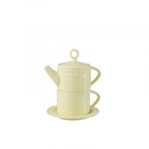 J-Line Théière poterie jaune h.0.82cm