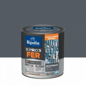 Ripolin Peinture fer intérieur / extérieur Xpro3 gris anthracite brillant 0.5 l