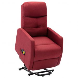 Image de VidaXL Fauteuil Inclinable de Massage Tissu Rouge Bordeaux