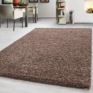 Teppium Uni Tapis de Salon Shaggy Uni Tapis Moka 240x340 cm Chambre Tapis Poil Long Moelleux et Doux