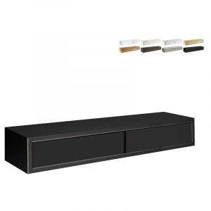Tiroirs suspendus de salon &eacute;tag&egrave;re murale design moderne Domino Maxi - Noir