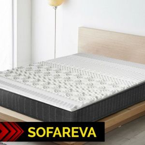 Sofareva - Surmatelas Tower 160x200cm Ep 4 cm 10 zones de confort Mémoire de forme - blanc