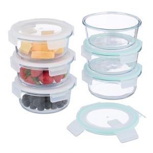 Relaxdays Boîtes Alimentaires en Verre, Lot de 6, Couvercle hermétique en Plastique, 620 ML, récipients, Transparents