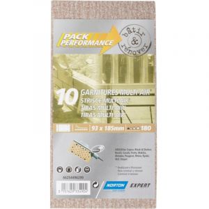 Norton clipper Lot de 10 patins abrasifs, 93x185 mm, grains 180