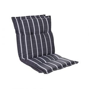 Image de Homeoutfit24 Prato Coussin de Chaise de Jardin, Fabrique en Europe, Confortable, Resistant aux UV, Housse Douce, 2 pièces Gris/Gris Clair