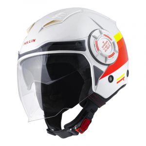 PULL-IN Casque jet Open Face gary rouge/blanc/jaune brillant- M