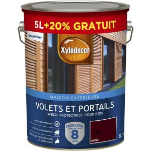 Lasure protectrice - Noyer - Satin - Bois ext&eacute;rieurs - 6L