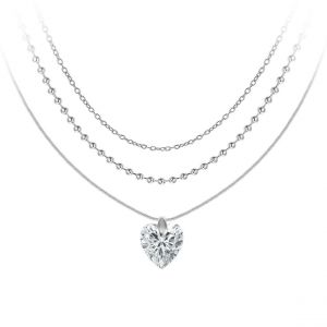 Collier coeur par So Charm orn&eacute;e de cristaux Swarovski BS4393-CRYS-SN016+B2385-ARGENT+B2382-ARGENT