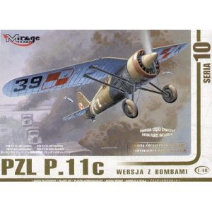 Mirage Hobby 481002, échelle 1 48, pzl p.11c version p.11c pzl avec des bombes, kit de modèle en plastique