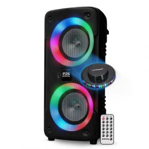 Enceinte SONO DJ Autonome sur batterie à LED - PANTHER P26 - 300W, Bluetooth USB SD, 4 modes Equaliseurs, Lumière OVNI LED