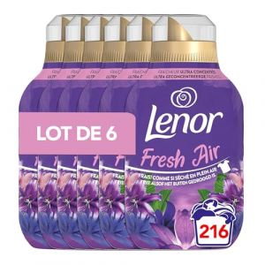 Lenor Air Frais, Adoucissant Linge, 216 Lavages (36x6), &Eacute;clat de Minuit, Formule Fra&icirc;cheur Ultra Concentr&eacute;e, Pour Un Vent De Fra&icirc;cheur Et De Propret&eacute; Lavage Apr&egrave;s Lavage