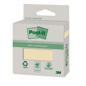 3M Bloc Notes Recycl&eacute; Jaune - X2 Post-it - Le Lot De 2 Bloc Notes