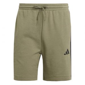Adidas Homme Essential Three Stripes French Terry Short, Olive strata/Black, S