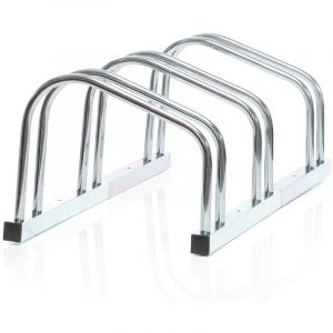 Toboli Râtelier pour 3 vélos, 705 x 320 x 260 mm, Support vélo en acier galvanisé, largeur de pneu 55 mm, Pied béquille de réparation montage garage