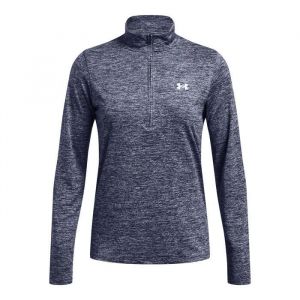 Under Armour Tech 1/2 Zip-Twist-Shirt Femmes, T-Shirt &agrave; Manches Longues et Demi-Zip pour Femmes, Sweat Fin Doux, Respirant et au s&eacute;chage Rapide, Midnight Navy/White, L, Midnight Navy/White, XS