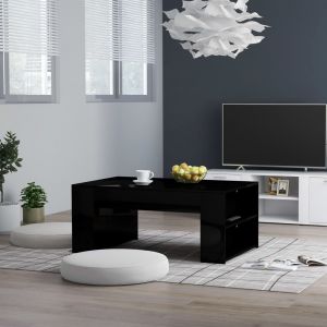 Image de VidaXL Table basse Noir brillant 100x60x42 cm Aggloméré