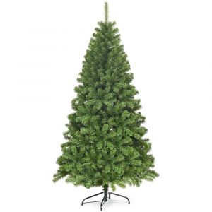 Sapin de Noel Artificiel 928 Branches Epicea Aiguilles en PVC Socle en Fer Systeme Parapluie Arbre de Noel Vert 180 cm