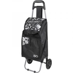 Chariot de courses 35 L - Pochette isotherme 5L - Roulettes Standards - Noir - Livraison gratuite