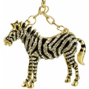 Ruedelafete Collier Zèbre Or/Noir avec strass