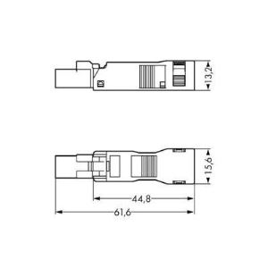 Image de Wago 890-112 - Connecteur mâle avec boîtier de décharge de traction 2 pôles 50 pc(s)